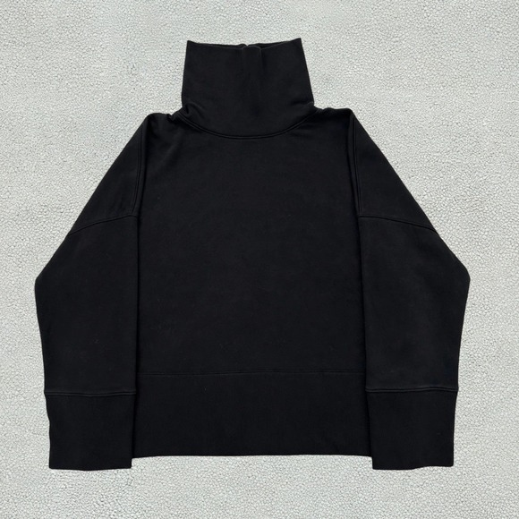 GAP Sweaters - GAP Womens XL Black Fleece Funnel Neck Sweatshirt Boxy Oversized Mock Pullover